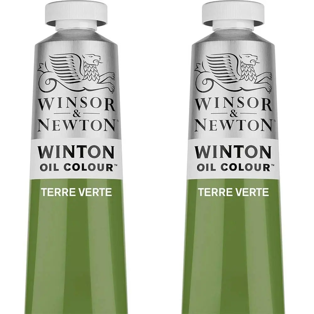 2x Winsor & Newton 200ml Winton Oil Colour Paint Artist/Painting Terre Verte - Hobbies