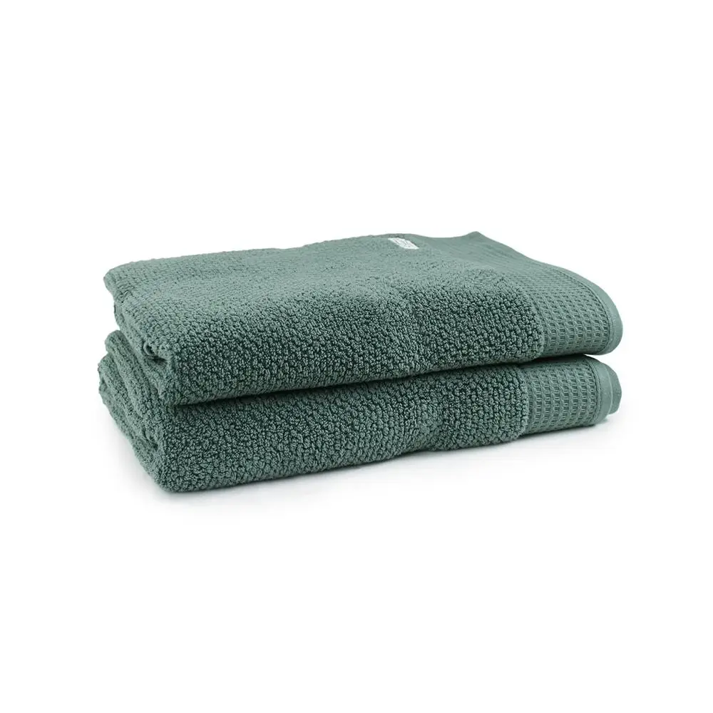 2pc Onkaparinga 90x167cm Cotton Avalon Premium Bath Sheets Set 550GSM Fir Green - Home & Garden