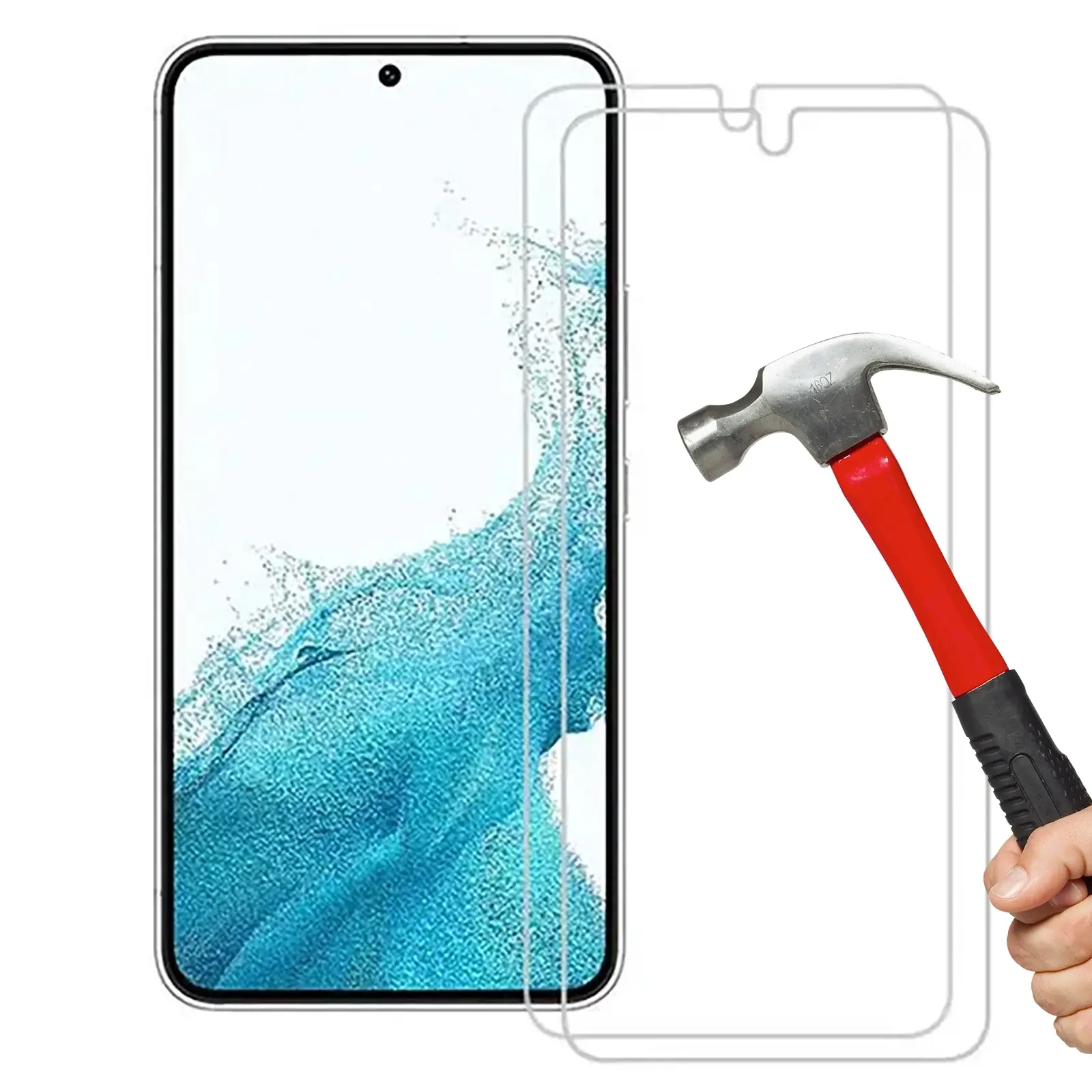 2pcs Tempered Glass Screen Protector Phone Guard for Samsung Galaxy S22+ Plus - Electronics