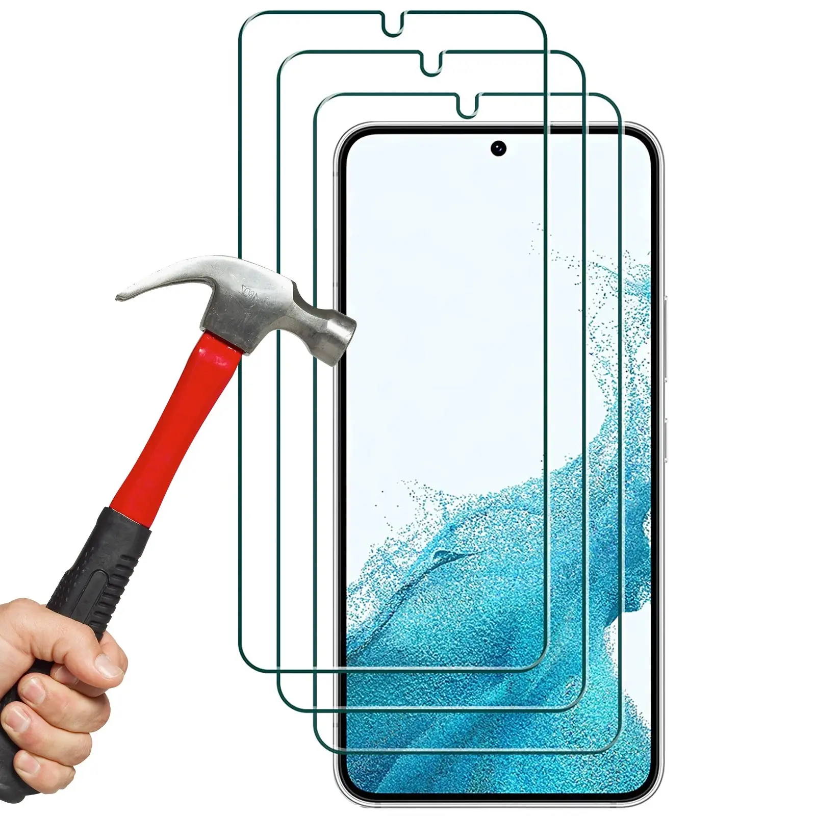 3pcs Tempered Glass Screen Protector Phone Guard for Samsung Galaxy S22 - Electronics