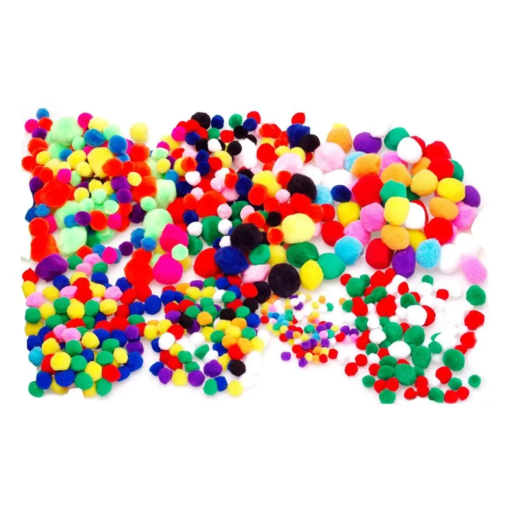 6x 100pc Jasart Pom Poms Soft Ornament School Art/Craft DIY Project Assorted - Hobbies