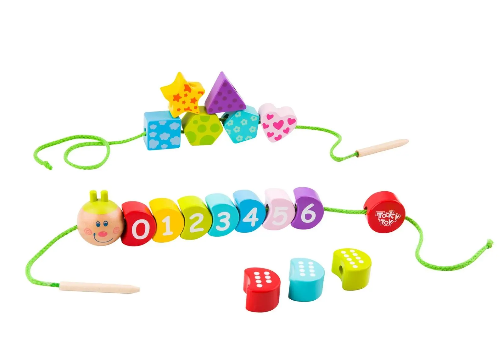 Tooky Toy Lacing Blocks Caterpillar Educational Kids/Children's Learning Toy 3y+ - Toys & Games