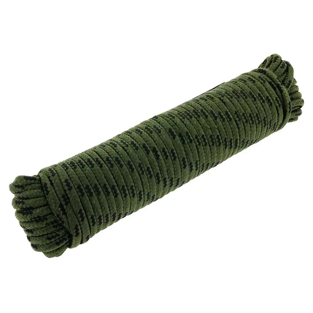 Hulk 4X4 Durable 30m Diamond Braid Poly Rope/Fishing String Strap Black/Olive - Sports & Outdoor