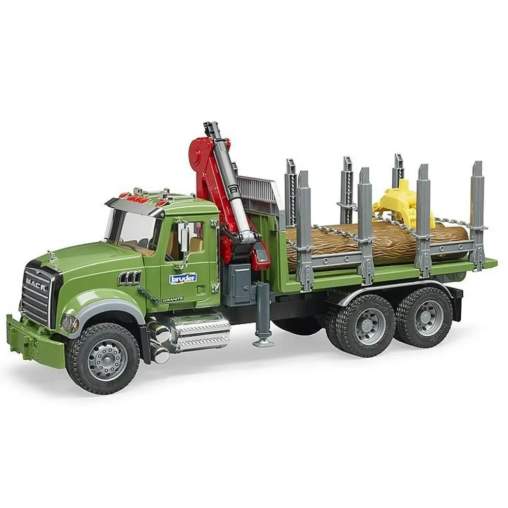 Bruder 1:16 MACK Granite Timber Truck w/ Loading Crane/Logs Kids Vehicle Toy 4y+ - Toys & Games