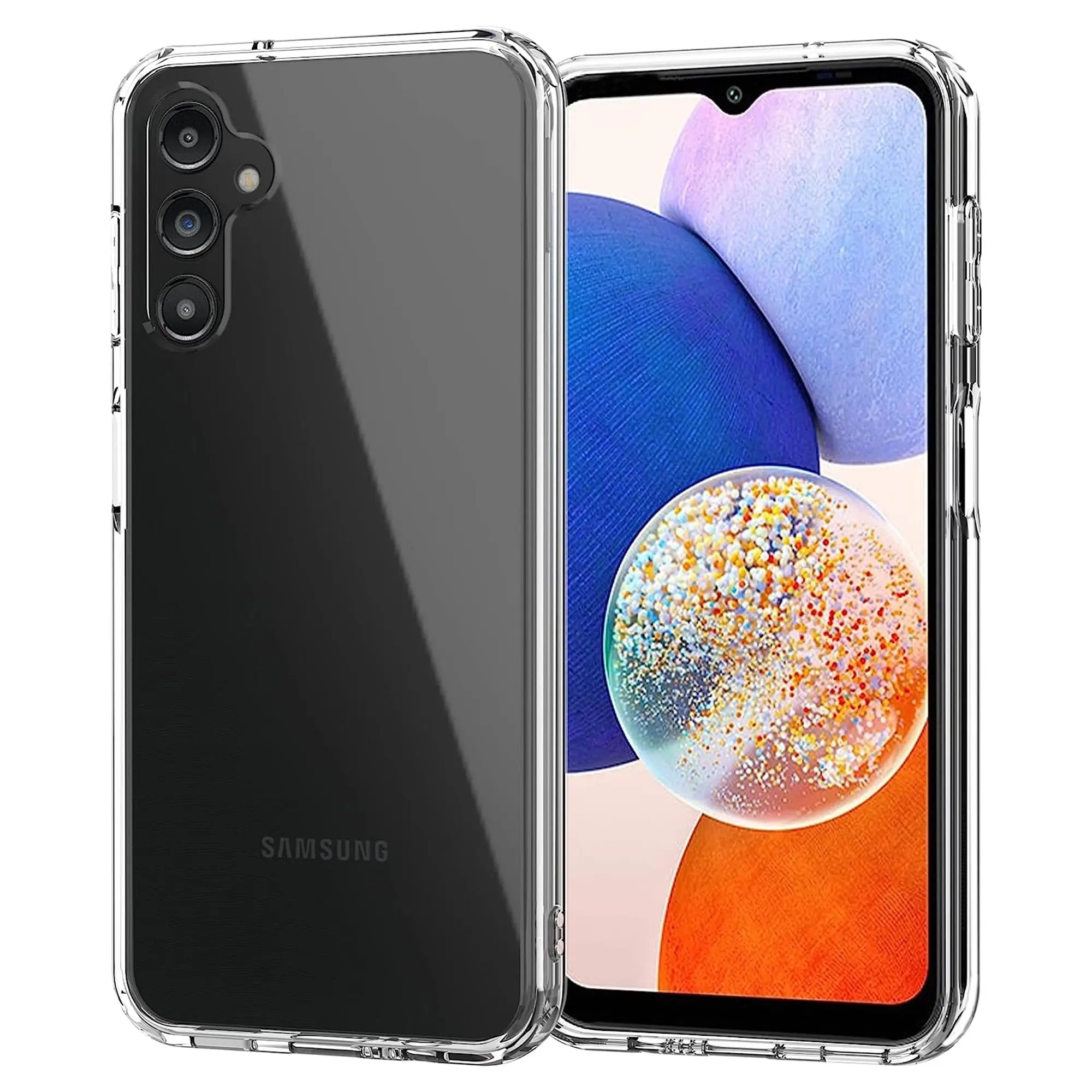 MEZON Galaxy A14 5G Ultra Slim Crystal Clear Premium TPU Gel Back Case - Shock Absorption, Wireless Charging Compatible