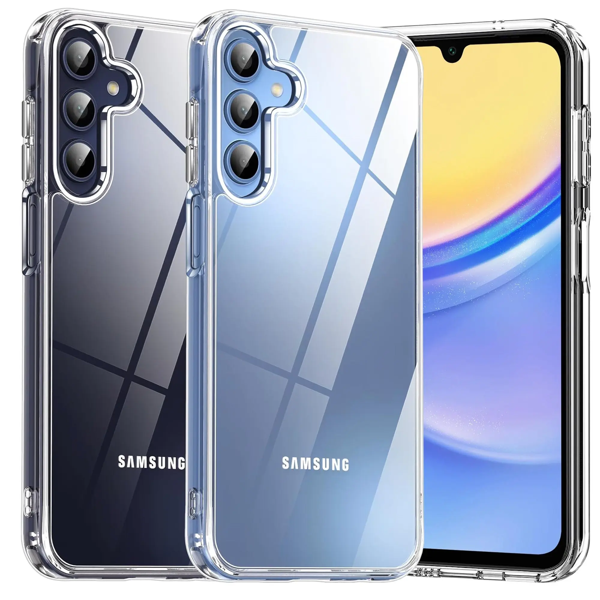 MEZON Galaxy A15 5G Ultra Slim Crystal Clear Premium TPU Gel Back Case - Shock Absorption, Wireless Charging Compatible