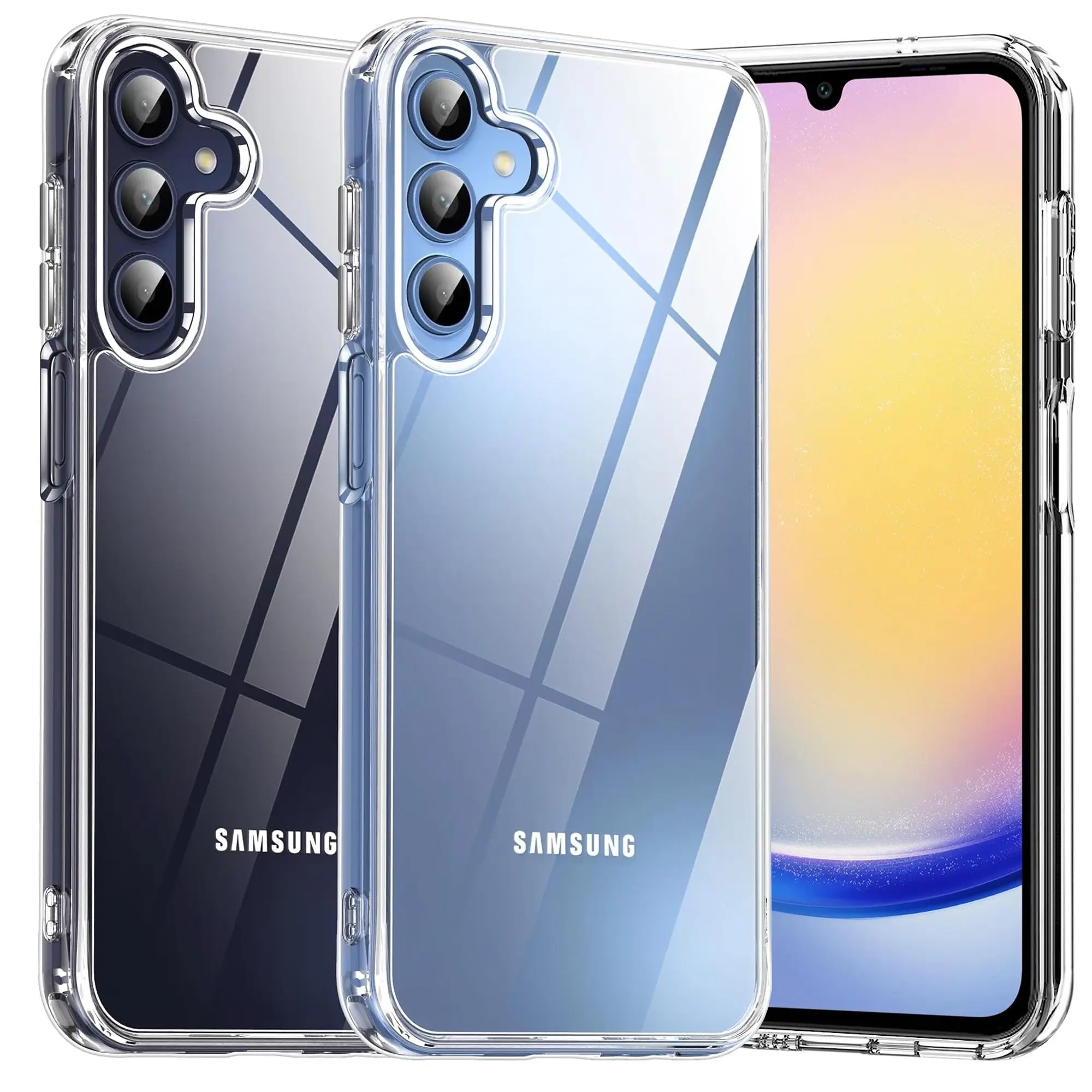 MEZON Galaxy A25 5G Ultra Slim Crystal Clear Premium TPU Gel Back Case - Shock Absorption, Wireless Charging Compatible