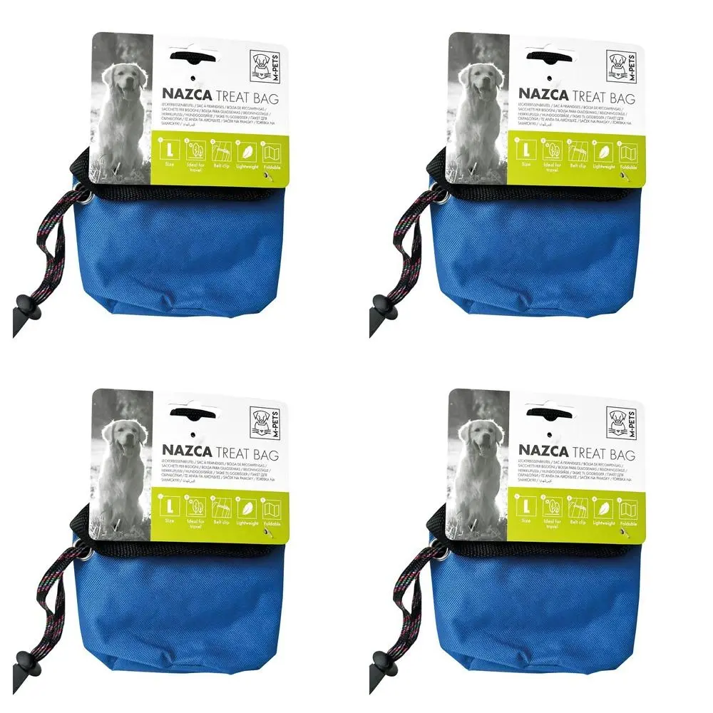4x M-Pets 14cm Nazca Treat Bag Dog Pet Training Snack/Reward Pouch Holder BLU