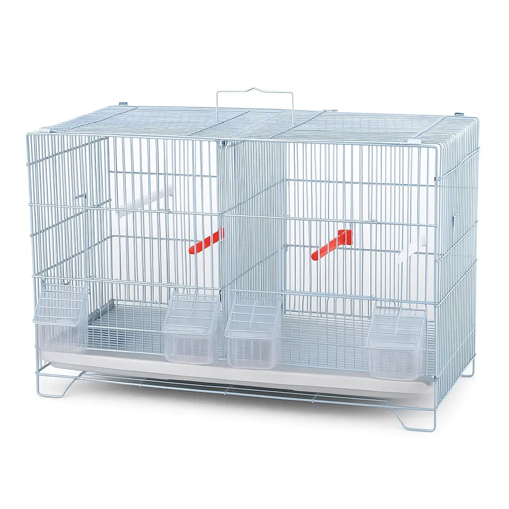 Salesbay 1x Stackable Bird Cage Breeding Cages For Canary Finch Small Birds White Color Nz - Pets