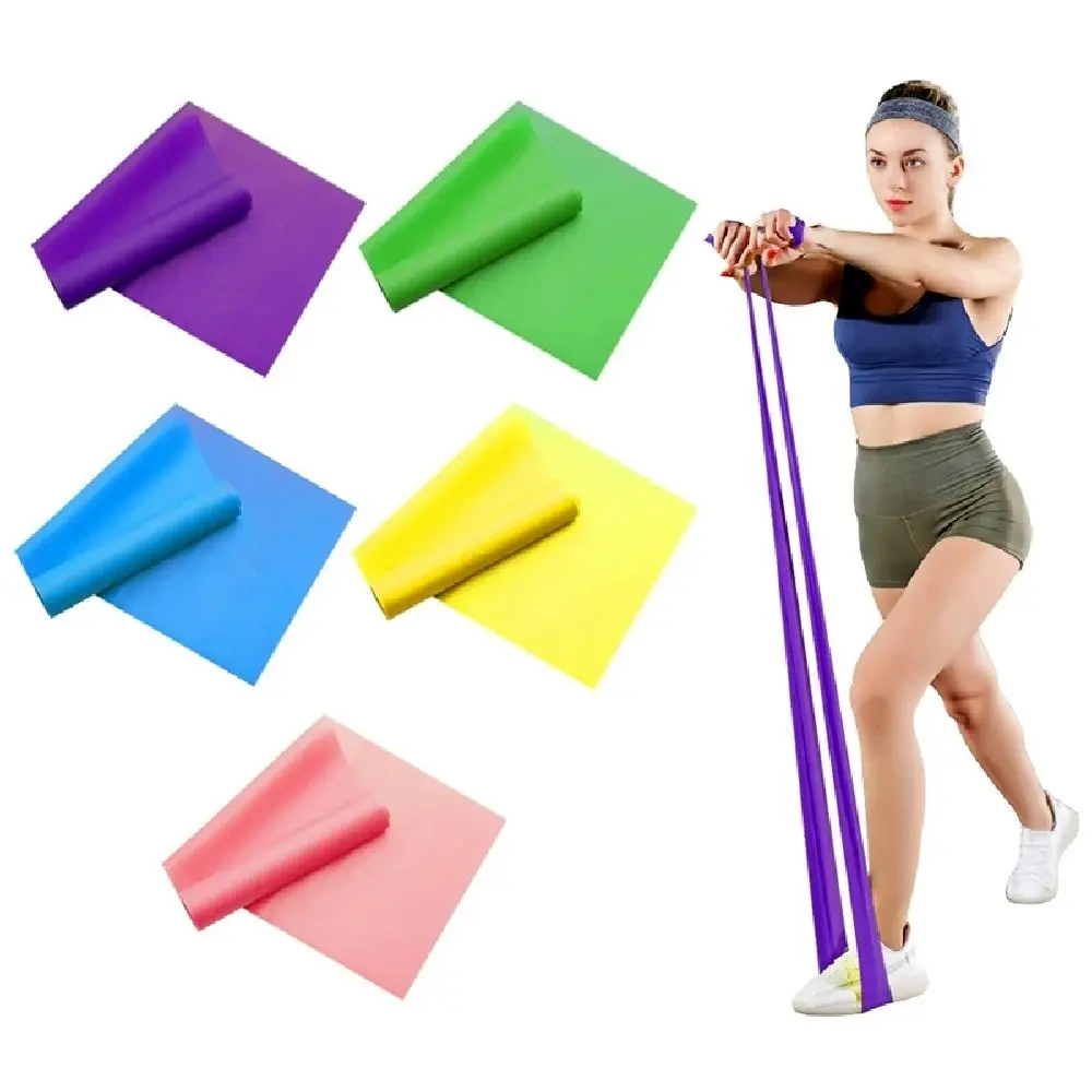 5 Pack Resistance Bands Elastic Exercise Bands Set For Yoga Pilates Strength - Sports & Outdoor