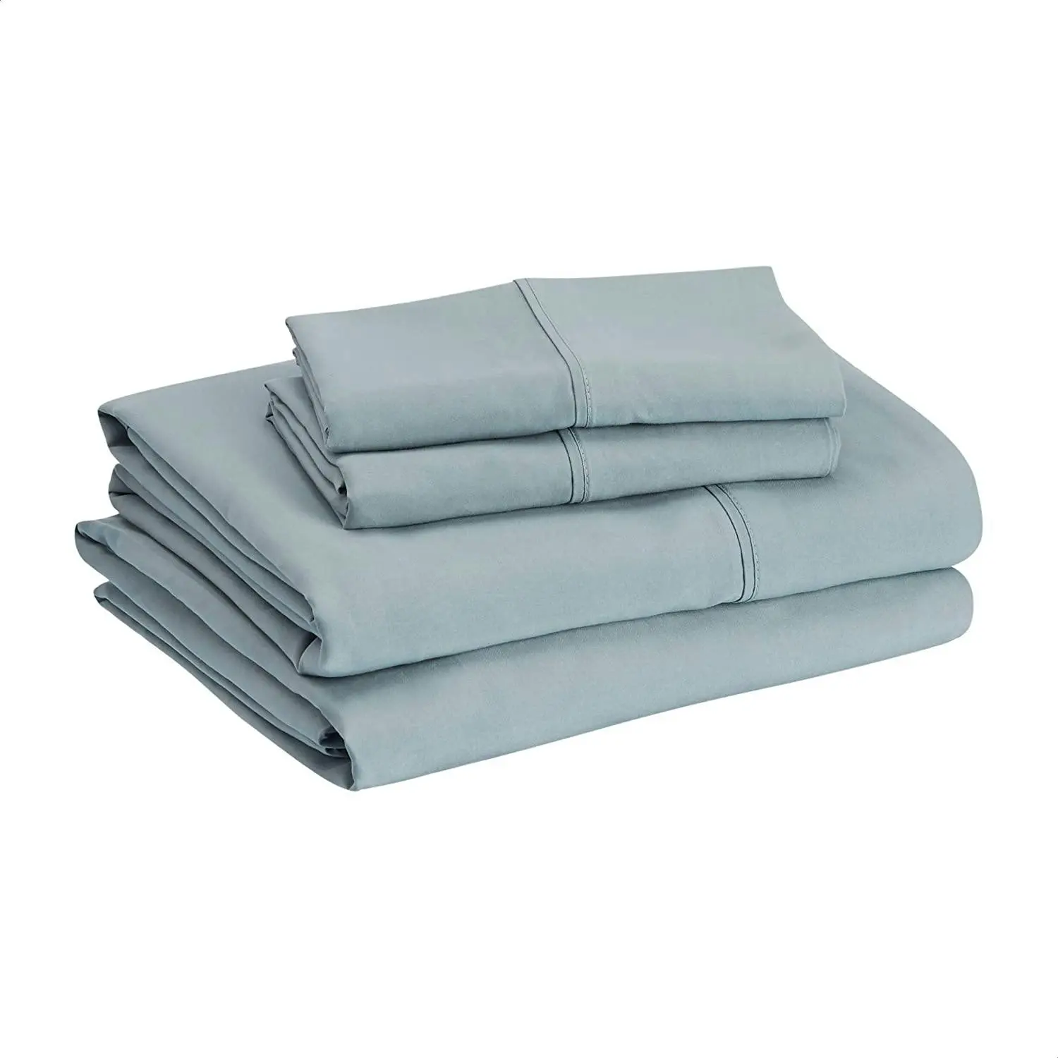 Queen Size Microfiber Bed Sheet Set, 36 cm Deep Pockets Lightweight Super Soft Easy Care Spa Blue - Home & Garden