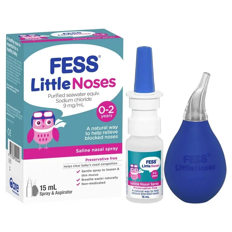 Fess Little Noses Saline Nose Spray + Aspirator 15ml - Health