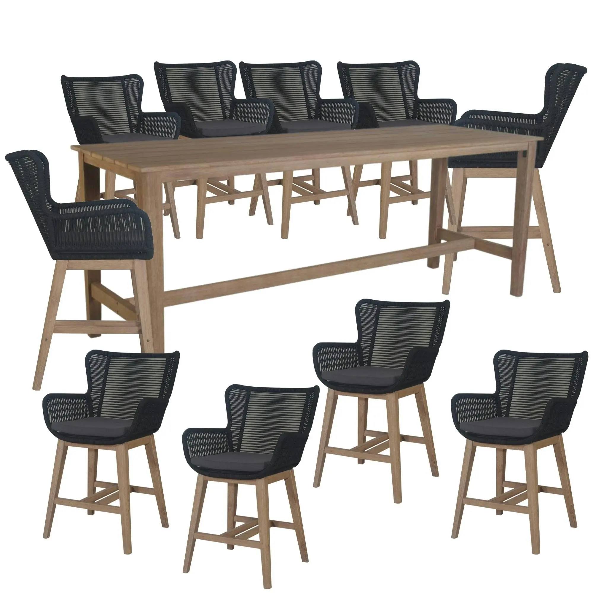 Stud 11pc Outdoor High Bar Dining Table Set - Furniture