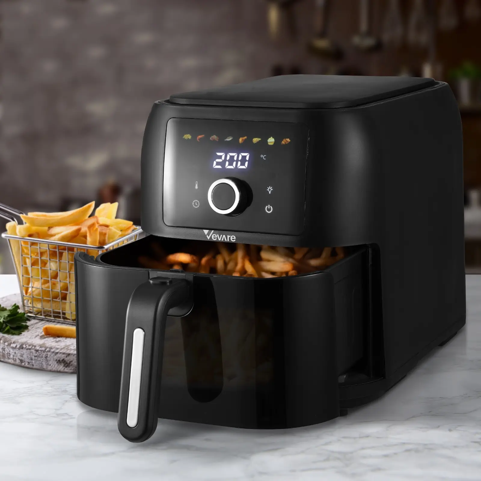 Vevare Air Fryer 8L Fryers Oven Digital Touch Oil Free Cooker 1700W Kitchen - Home & Garden