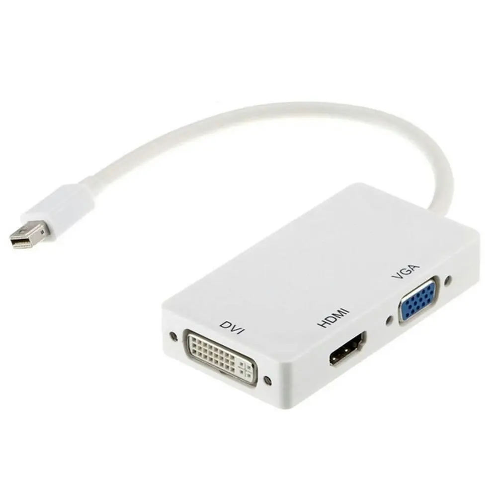 Astrotek 3 in 1 Thunderbolt Mini DisplayPort to HDMI DVI VGA Adapter Cable White - Electronics