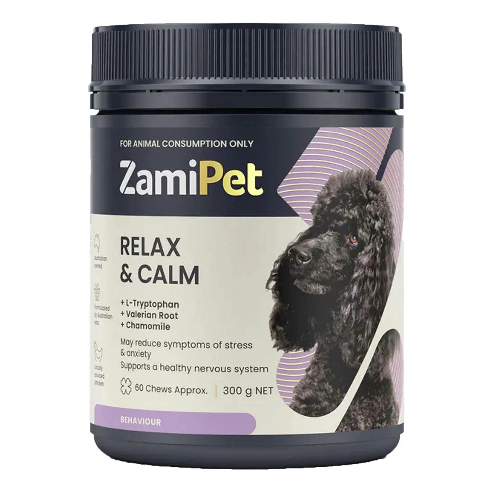 ZAMIPET Relax & Calm Chews for Dogs 300 GM 60 Chews - Pets
