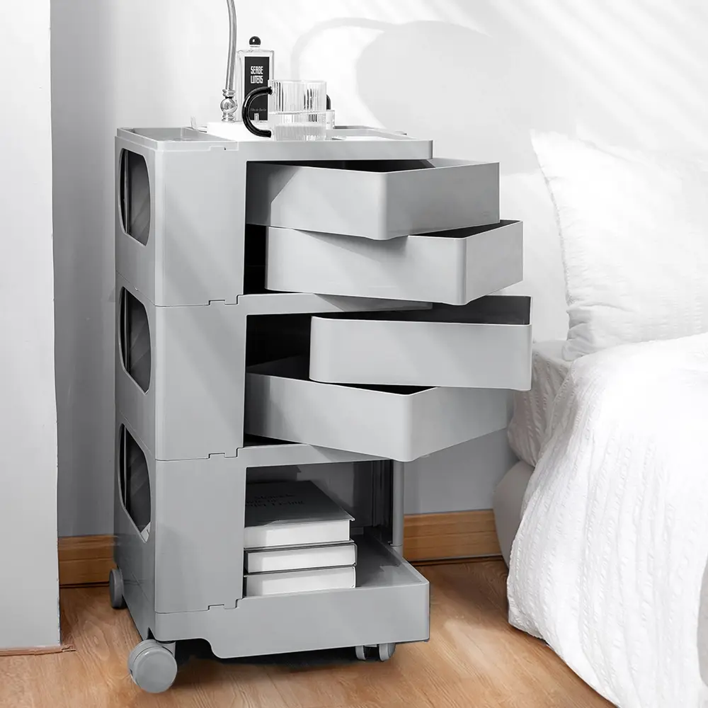 ArtissIn Storage Trolley Bedside Table 5 Tier Cart Boby Replica Grey - Home & Garden