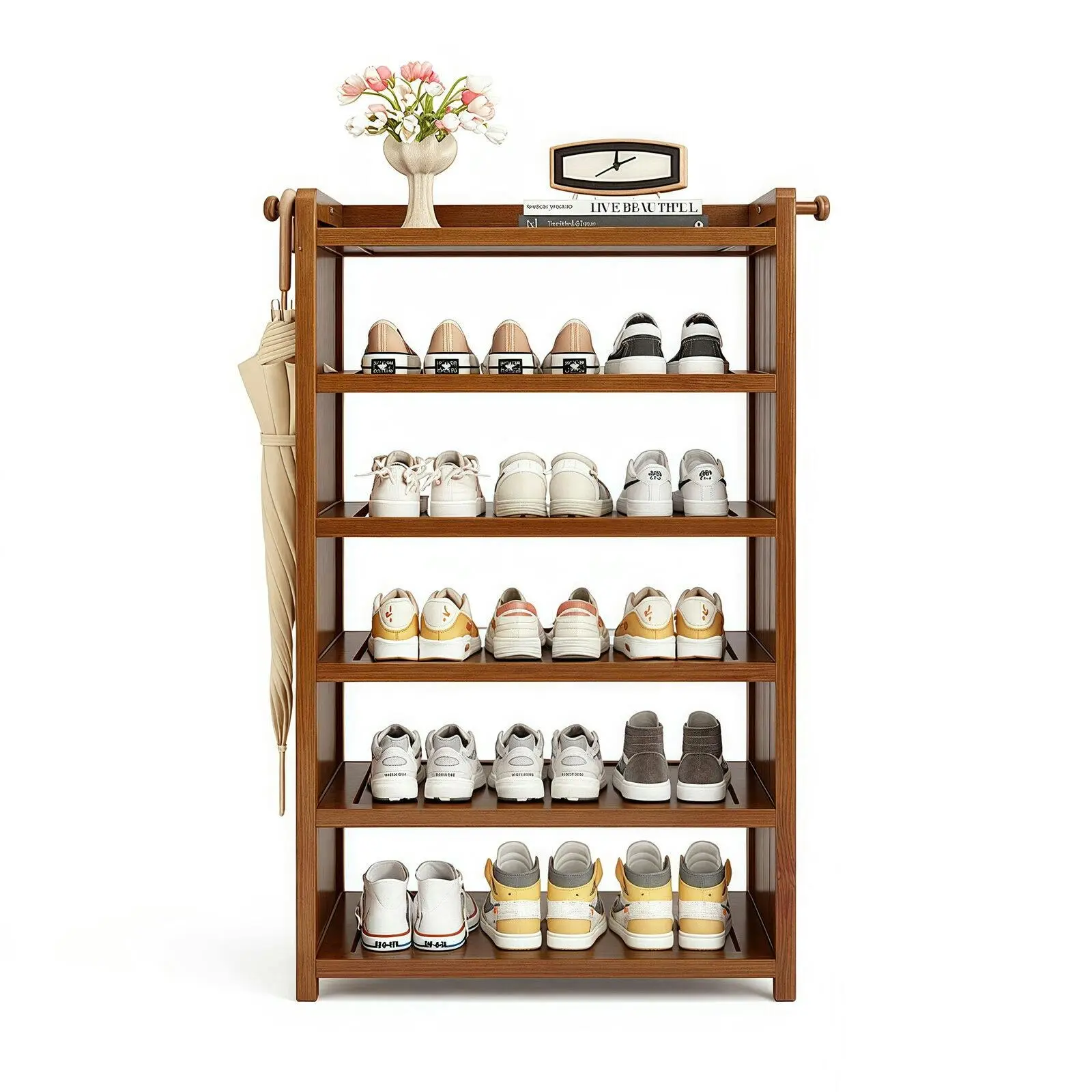 Shoe Storage Shelf Rack Shoes Cabinet 5-Tier Shelf Display Organiser