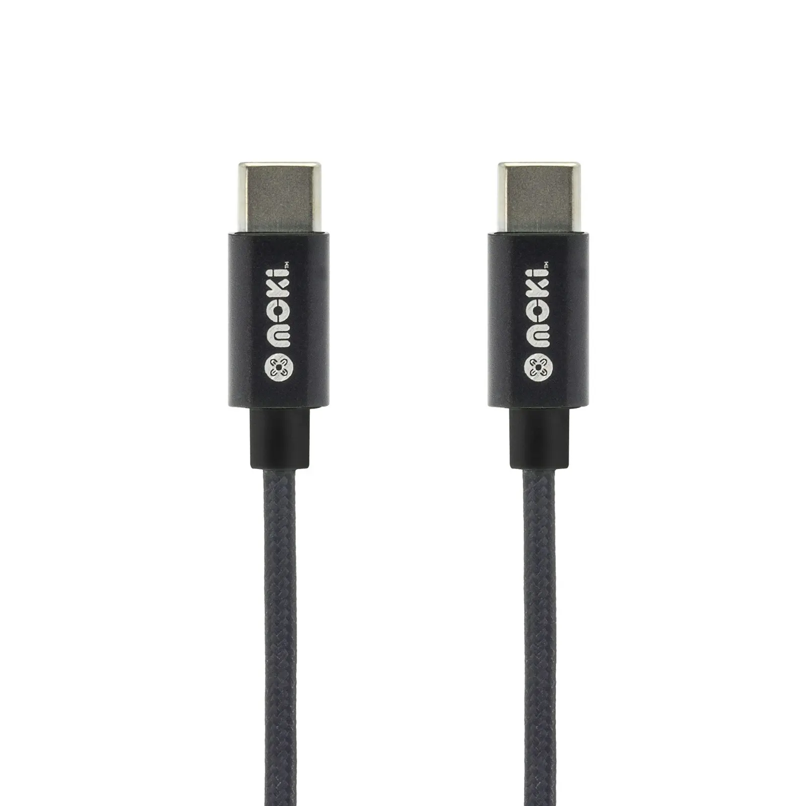 Moki 90cm Braided USB Type C/Type C Sync/Charge Cable f/ Phone/Power Adaptor BLK - Electronics