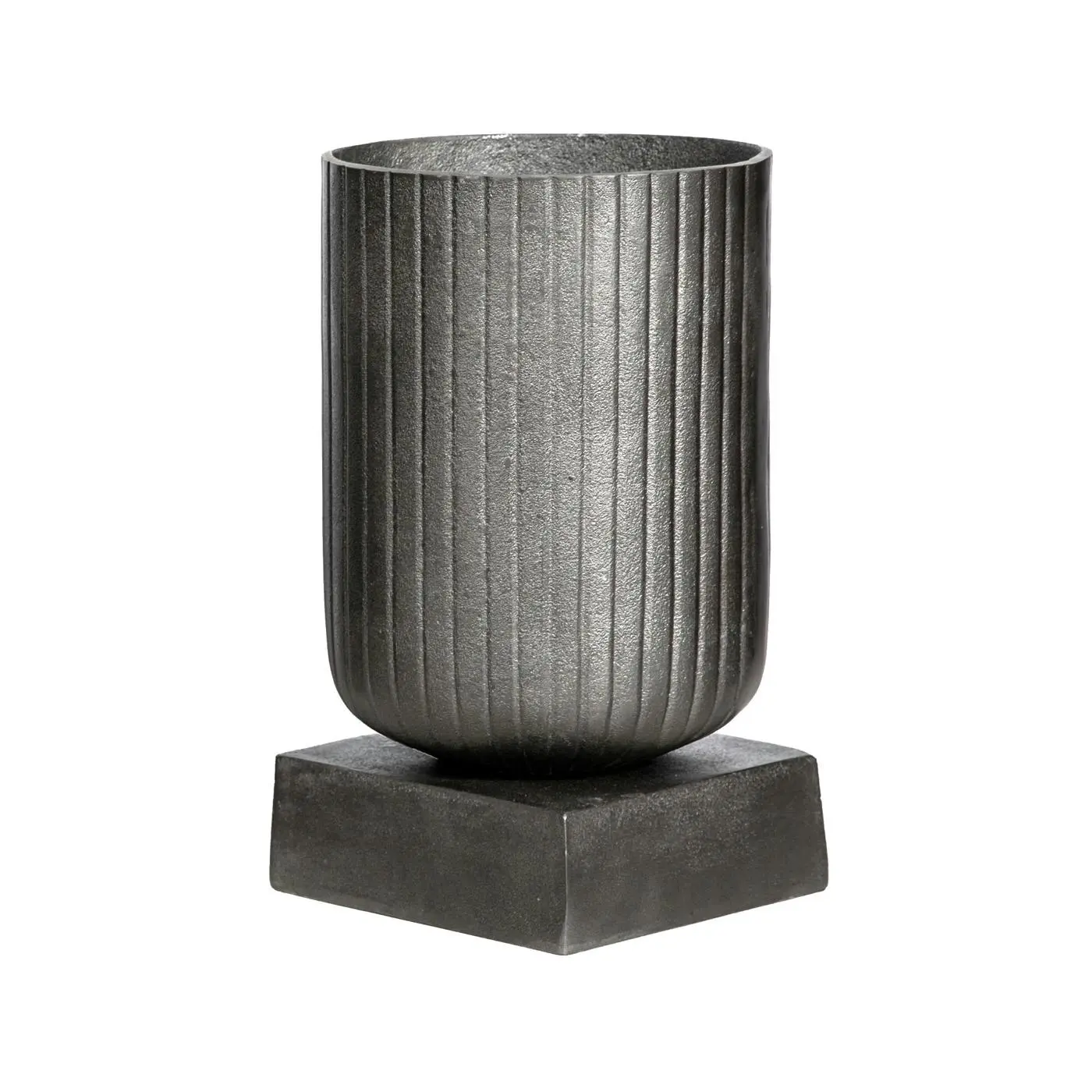 SSH Collection Fluted 32cm Tall Pot - Antique Grey