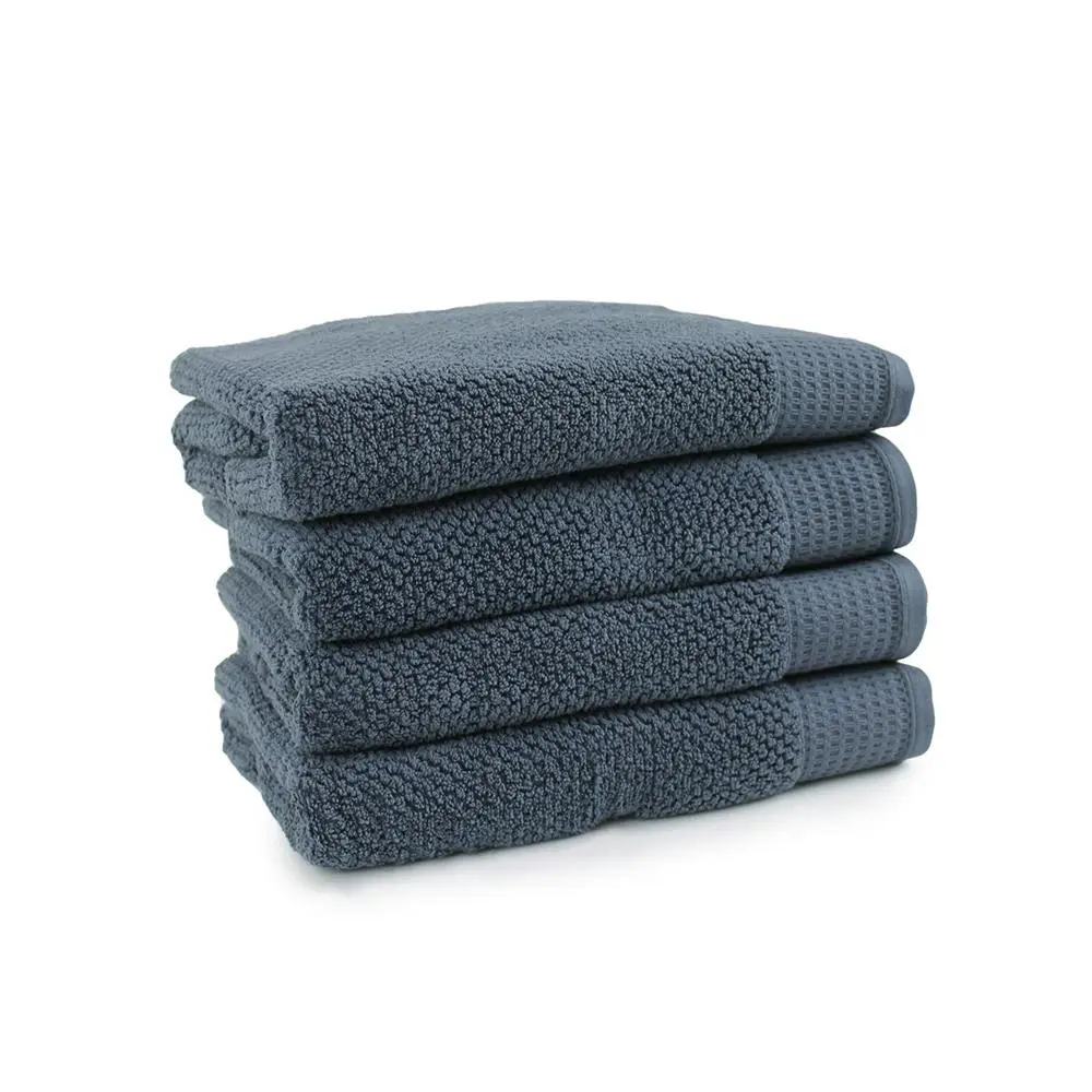 4pc Onkaparinga 69x140cm Cotton Avalon Bathroom Towels Set 550GSM Midnight - Home & Garden