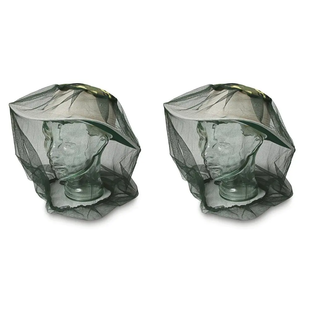 2x Elemental 42cm Insect Protector Mesh Mosquito Fly Head Net Outdoor Camping - Sports & Outdoor