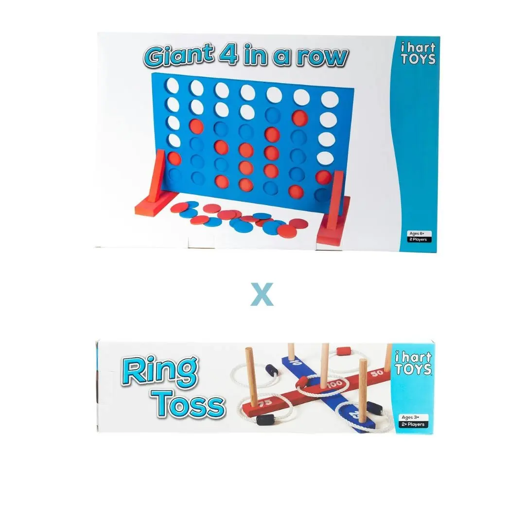 Giant 4 in a Row and Ring Toss Bundle Pack - Toys & Games
