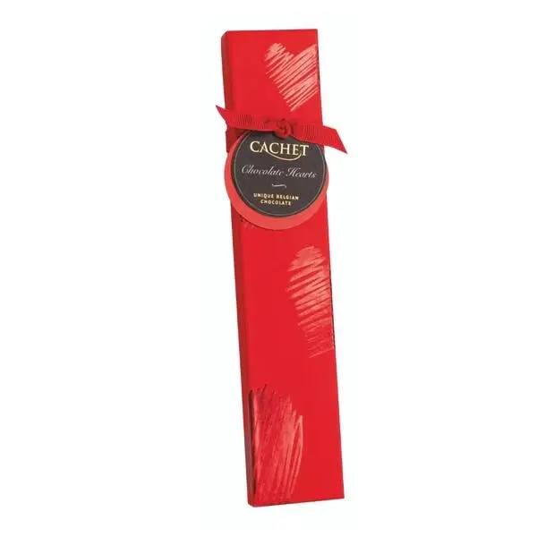 CACHET Foiled Hearts Milk Choc Hazelnut 90g - Groceries