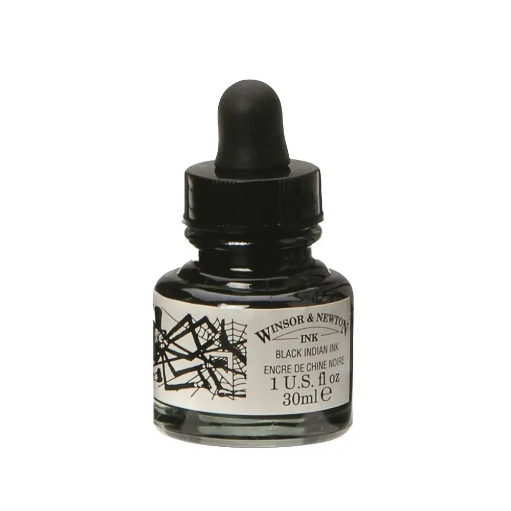 Winsor & Newton 500ml Black Indian Ink 951 Bottle Art/Craft Drawing Calligraphy - Hobbies