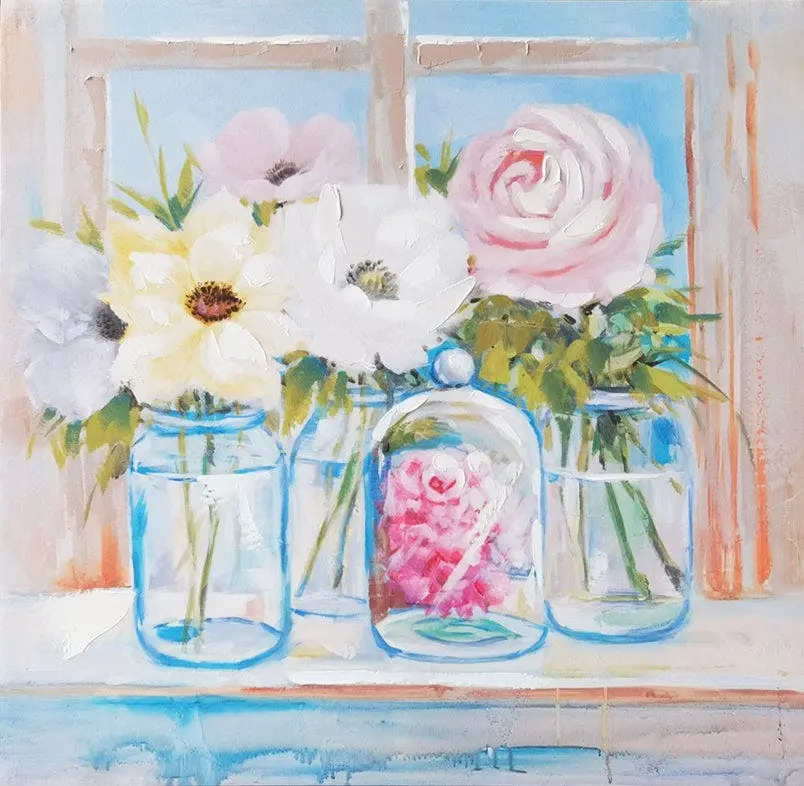 Bouquet in vase HandPainting Picture - Home & Garden