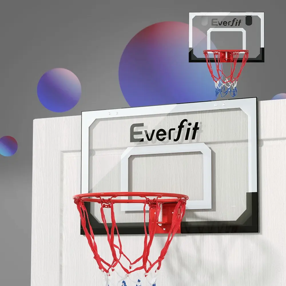 Everfit 23" Mini Basketball Hoop Backboard Door Wall Mounted Sports Kids Black - Sports & Outdoor