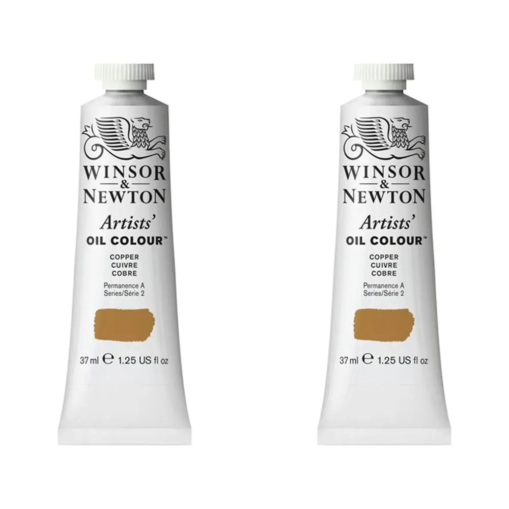 2x Winsor & Newton Artists Oil Colour 37ml Art/Craft Paint Tube Copper Series 2 - Hobbies