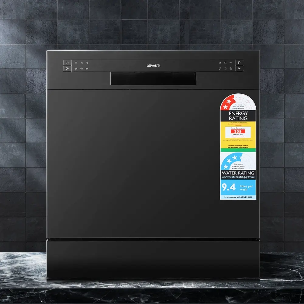 Devanti 8 Place Settings Benchtop Dishwasher Black - Home & Garden