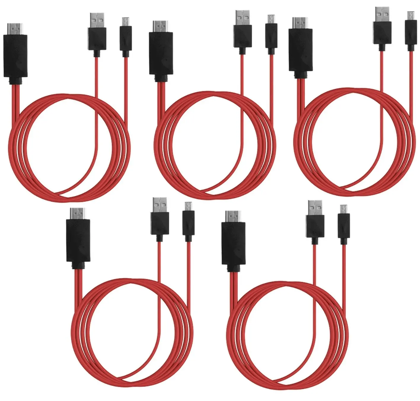 5Pc 5X Samsung Galaxy Siii Mhl Micro Usb To Hdmi + Usb Power Hdtv Adaptor 2M 1080P S4 - Electronics