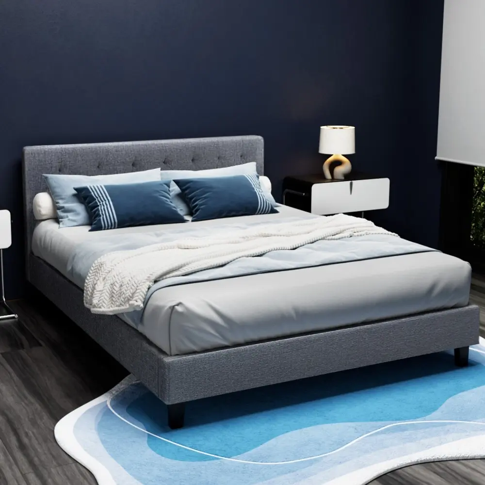 Artiss Bed Frame Queen Size Grey VANKE - Top Selling Beds