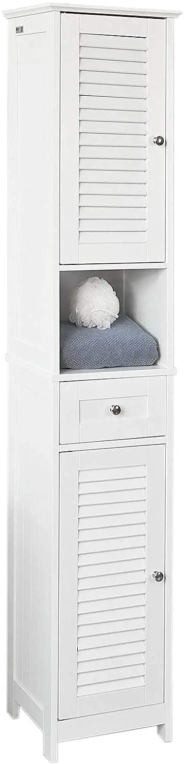 Freestanding Tall Bathroom Cabinet 170 x 32 x 30 cm (White) - Home & Garden