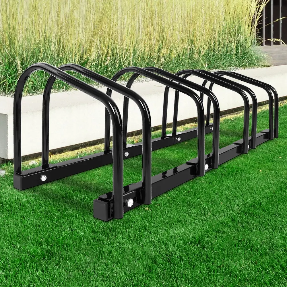 Weisshorn 4 Bike Stand Rack Bicycle Storage Floor Parking Holder Cycling Black - Sports & Outdoor