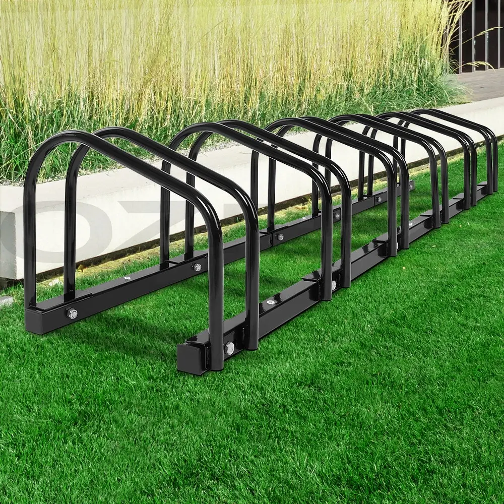 Weisshorn 6 Bike Stand Rack Bicycle Storage Floor Parking Holder Cycling Black - Sports & Outdoor
