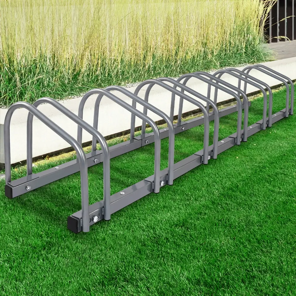 Weisshorn 6 Bike Stand Rack Bicycle Storage Floor Parking Holder Cycling Silver - Sports & Outdoor