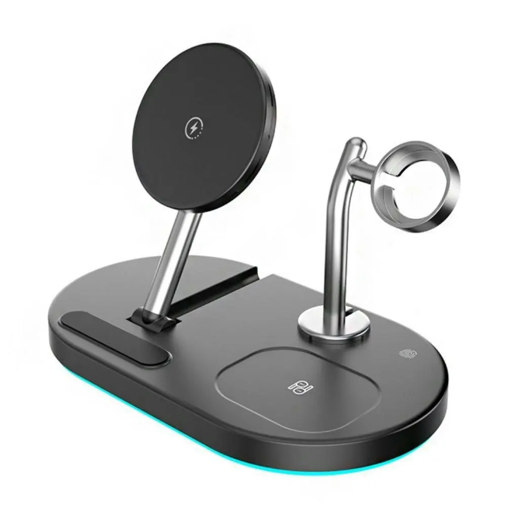 4 In 1 Magnetic Wireless Charger 15W Fold Fast Charging Station Dock for iphone 12 - Electronics