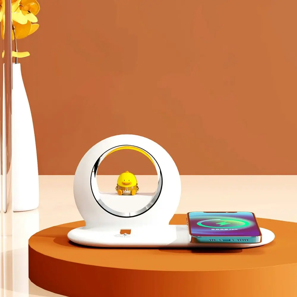 USB Rechargeable Dimmable LED Table Light with Wireless Charging Station - Electronics