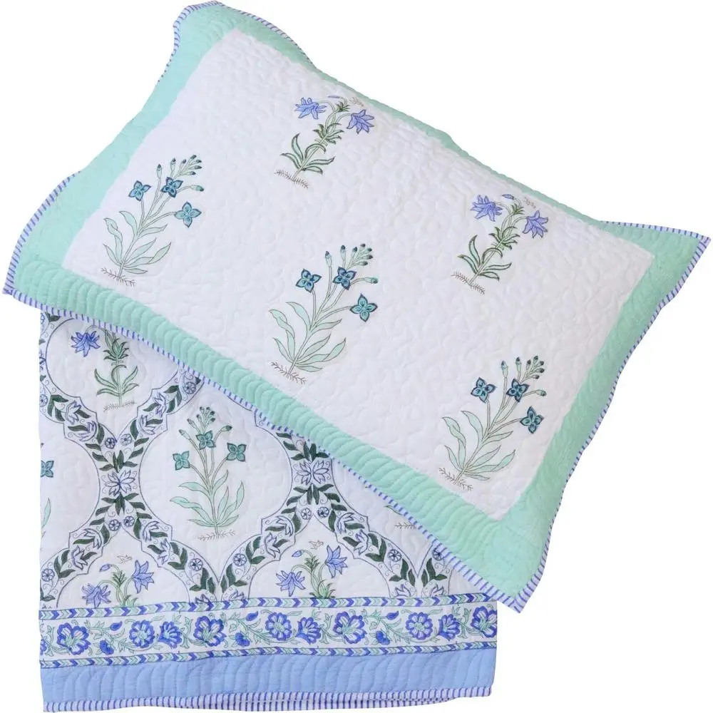 LVD Cotton Bedspread/Quilt w/2 Pillow Shams Set Bedding Decor 220x260cm Jaya - Home & Garden