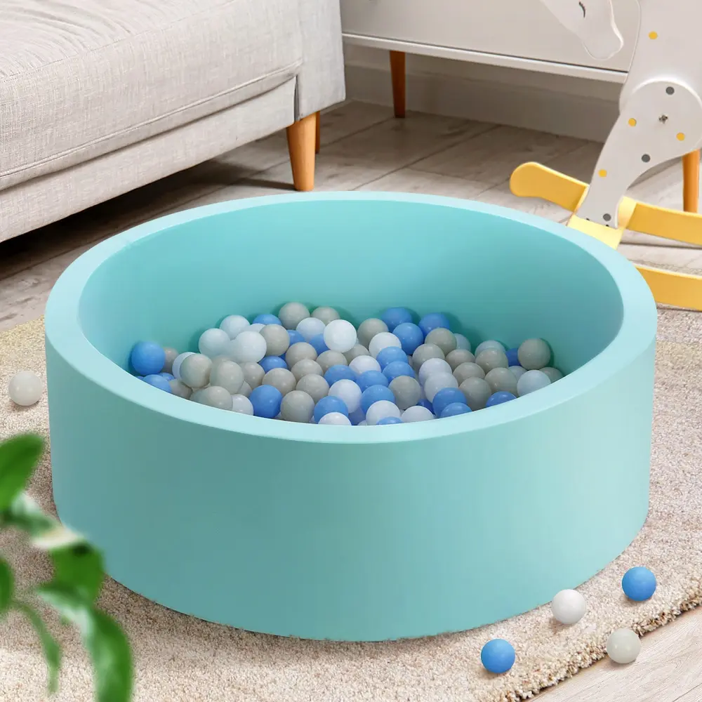 Keezi Kids Ball Pit 90x30cm Ocean Foam Play Pool Barrier Toys Children Blue - Toys & Games