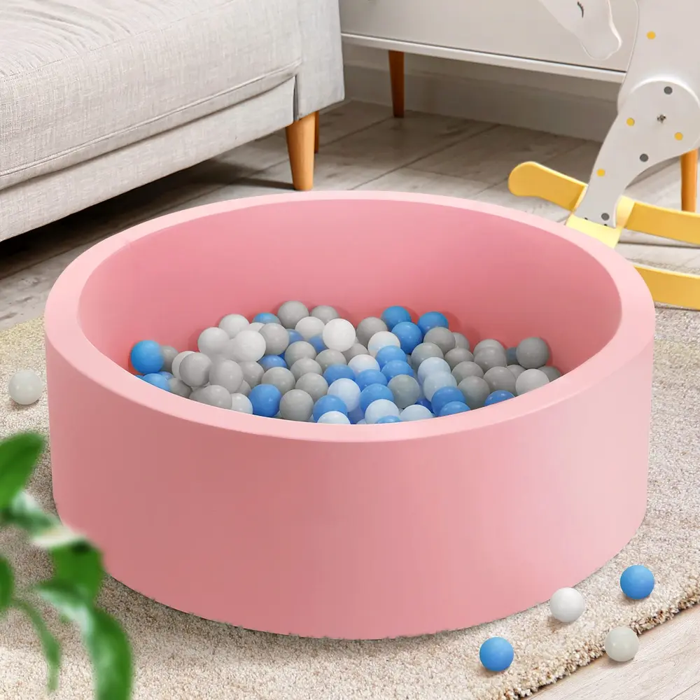 Keezi Kids Ball Pit 90x30cm Ocean Foam Play Pool Barrier Toys Children Pink - Toys & Games