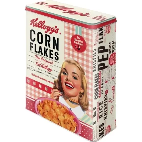 Nostalgic Art 26cm/4L Tin Storage Box Kelloggs Girl Corn Flakes Container XL - Home & Garden