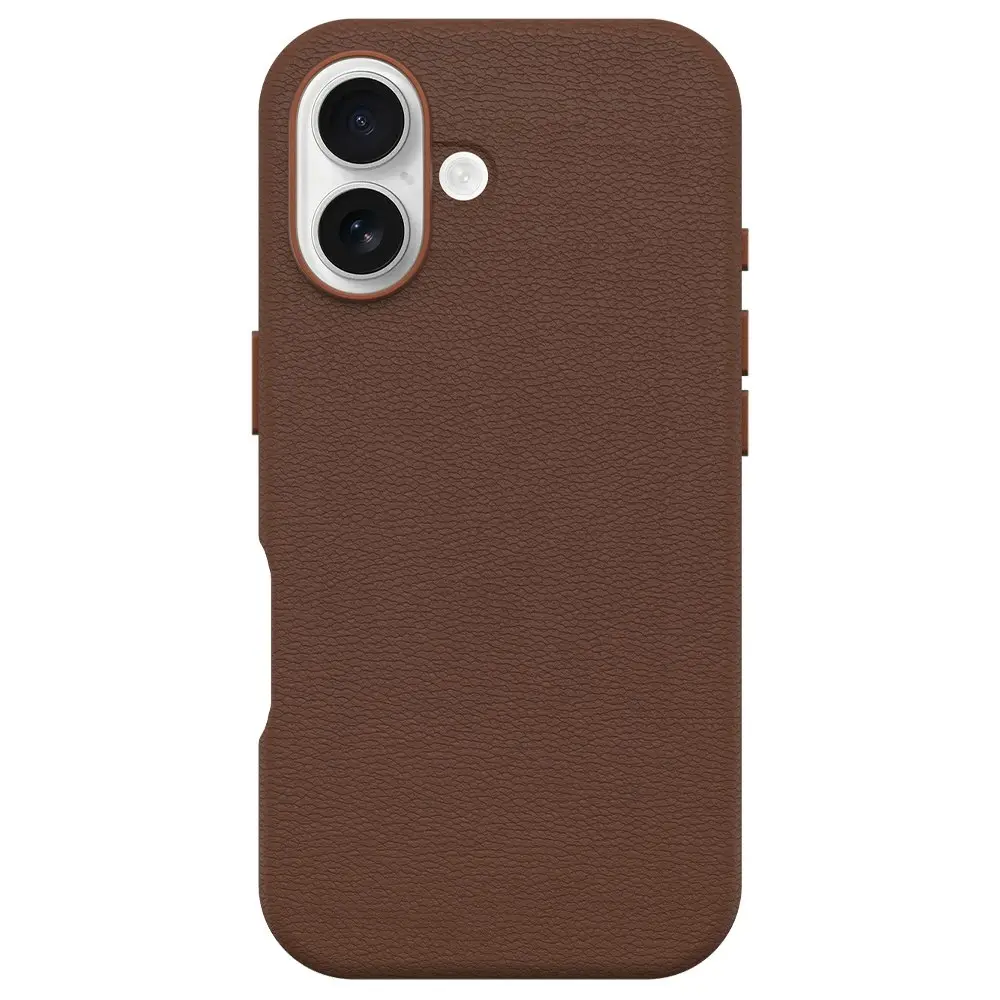 OtterBox Symmetry Cactus Leather MagSafe Case (Suits iPhone 16) - Brown