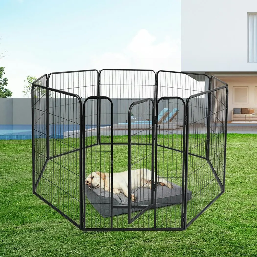Pawz 8 Panel Pet Dog Playpen Puppy Exercise Cage Enclosure Fence Cat Play Pen 32 - Pets