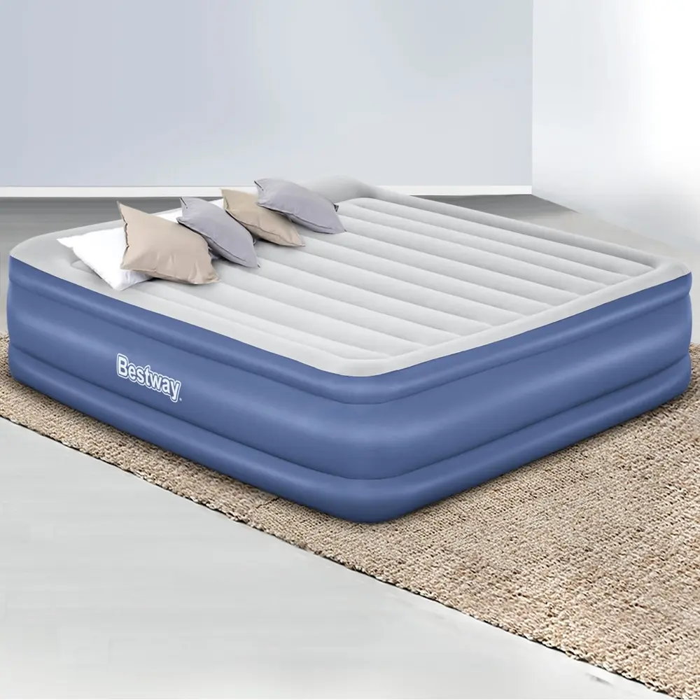 Bestway Air Mattress King Inflatable Bed 56cm Airbed Blue - Ultimate Mattress Sale - Save up to $600