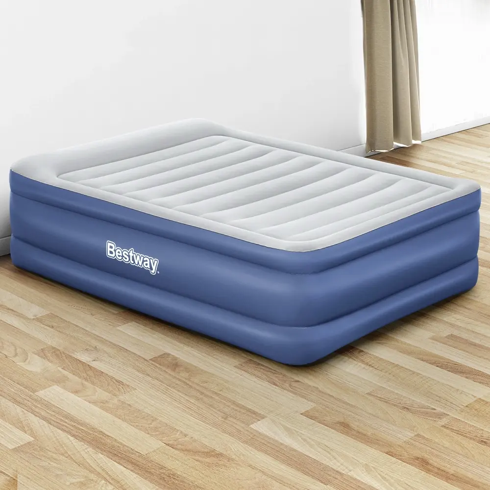 Bestway Air Mattress Queen Inflatable Bed 61cm Airbed Blue - Furniture