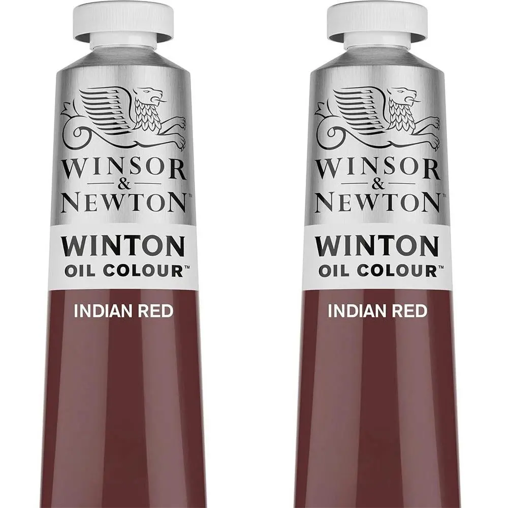 2x Winsor & Newton 200ml Winton Oil Colour Paint Artist/Painting Indian Red - Hobbies